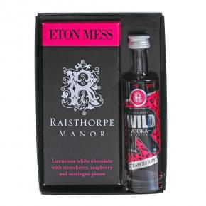 Eton Mess Chocolate Bar with Vodka Gift Set - Eton Mess Chocolate Bar & Strawberry Vodka 5cl